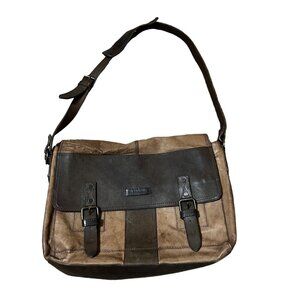 Frye Trevor Dark Brown Leather Distressed Briefcase Crossbody Messenger Bag